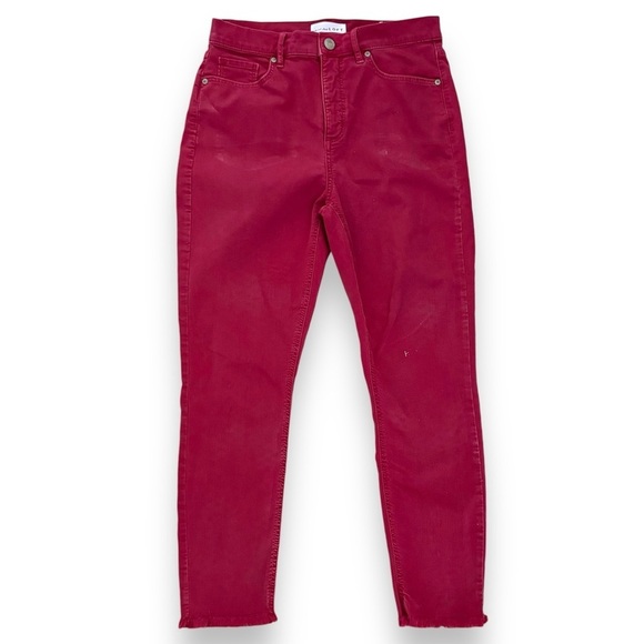 Ann Taylor LOFT Sz 28/6 Burgundy Red High Waist 5 Pocket Stretch Jeans - Picture 2 of 7